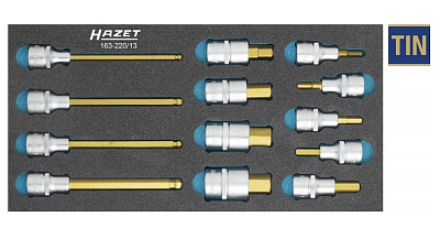 Набор головок с насадками Hazet 163-220/13