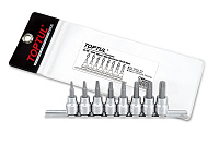 Набор торцевых головок 3/8" TORX T15-T50 L=48 мм на планке 8 предметов TOPTUL